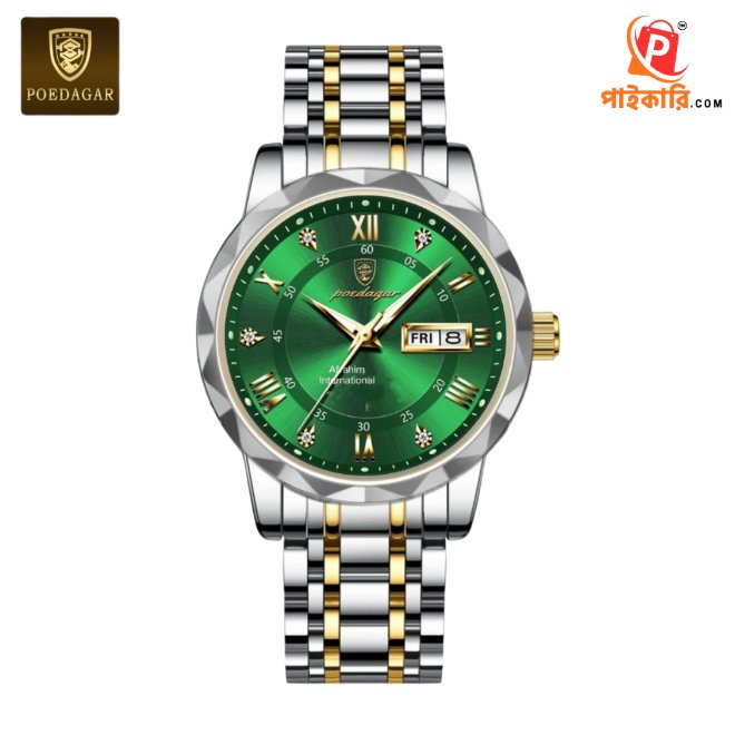 Poedagar Watch Model-615 Silver+Green